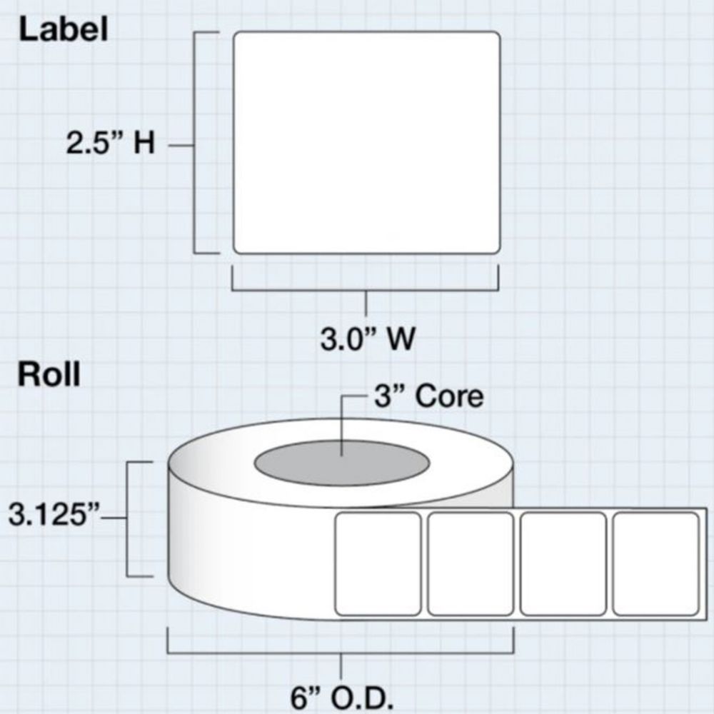3 in x 2.5 in Clear Gloss Lamination Label roll for IColor 250 (750/roll) #2